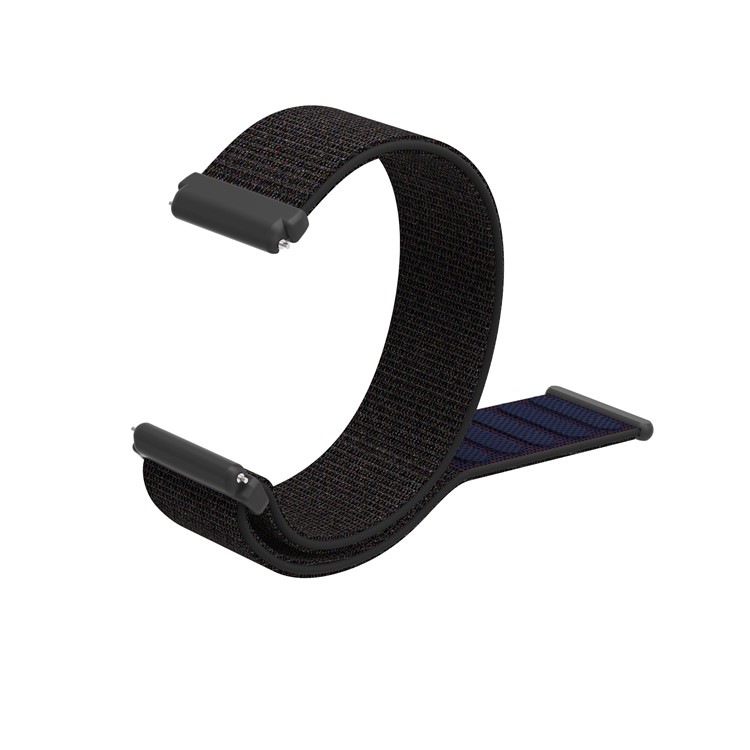 Velcro Closure Nylon Watch Band Replacement for Fitbit Versa - Matte Black-10