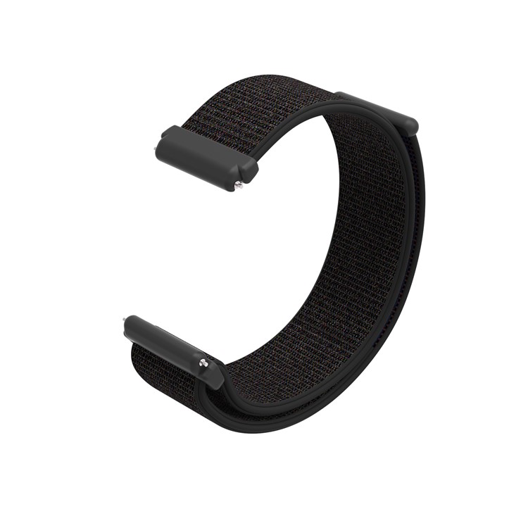 Velcro Closure Nylon Watch Band Replacement for Fitbit Versa - Matte Black-7