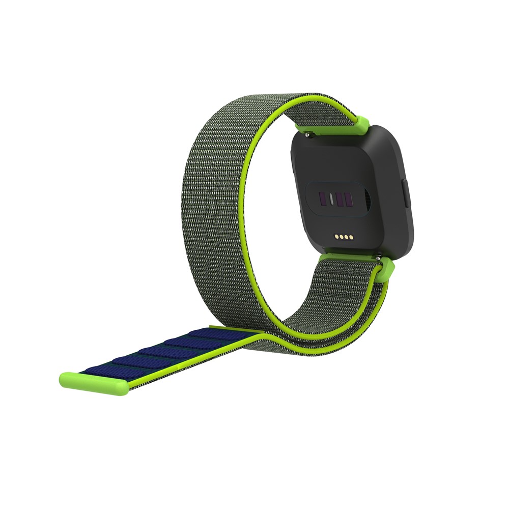 Velcro Closure Nylon Wristwatch Strap Replacement for Fitbit Versa - Yellowgreen-10