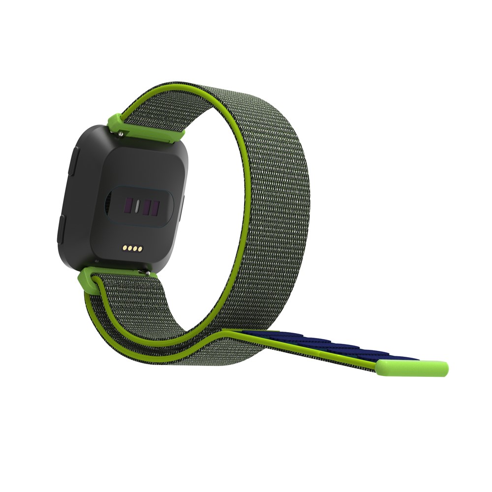 Velcro Closure Nylon Wristwatch Strap Replacement for Fitbit Versa - Yellowgreen-11