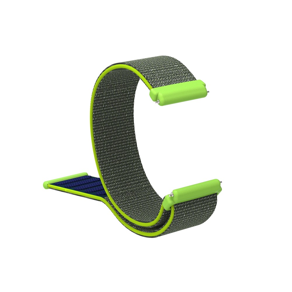 Velcro Closure Nylon Wristwatch Strap Replacement for Fitbit Versa - Yellowgreen-15