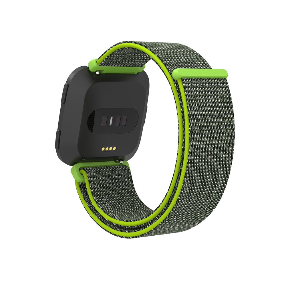Velcro Closure Nylon Wristwatch Strap Replacement for Fitbit Versa - Yellowgreen-6