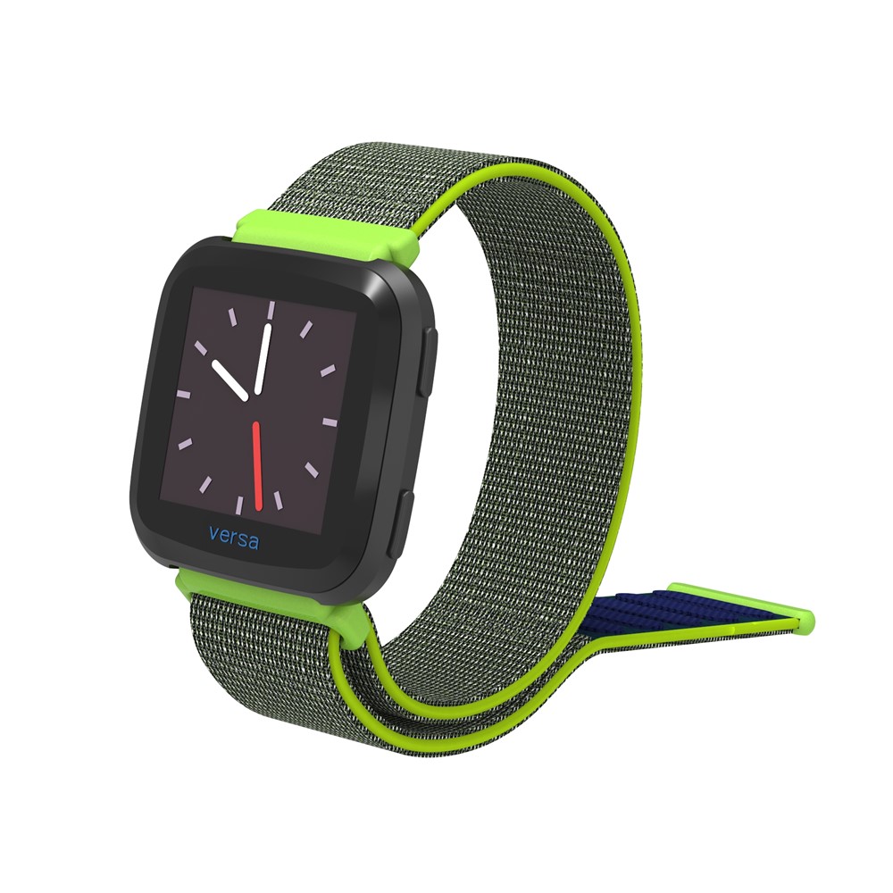 Velcro Closure Nylon Wristwatch Strap Replacement for Fitbit Versa - Yellowgreen-7