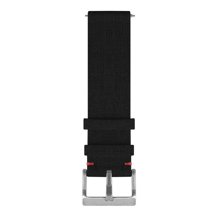 Classic Buckle Canvas Watch Band with Spring Bar for Fitbit Versa - Black-4