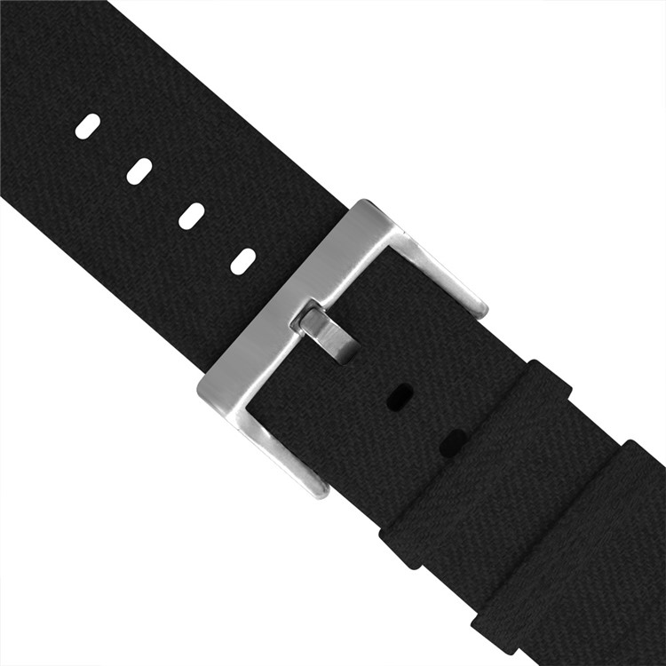 Classic Buckle Canvas Watch Band with Spring Bar for Fitbit Versa - Black-7