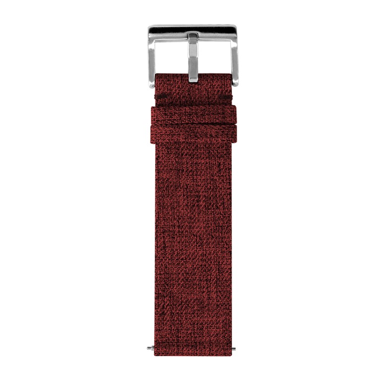 Classic Buckle Canvas Watch Band Replacement with Spring Bar for Fitbit Versa - Red-3