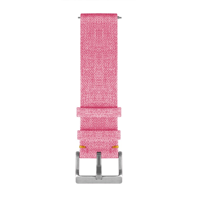 Classic Buckle Canvas Watch Strap Replacement with Spring Bar for Fitbit Versa - Pink-3