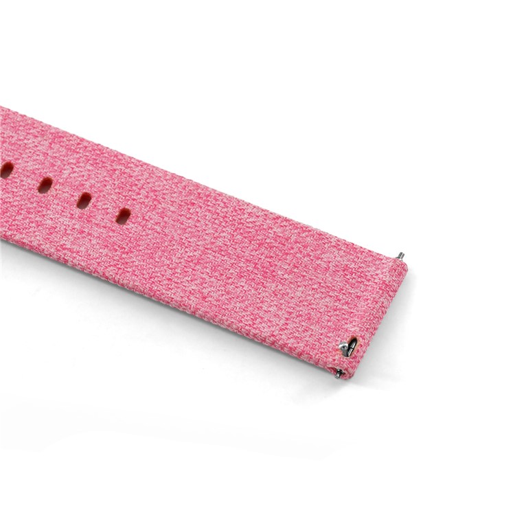 Classic Buckle Canvas Watch Strap Replacement with Spring Bar for Fitbit Versa - Pink-5