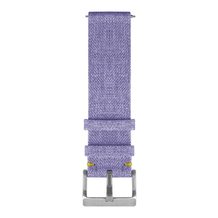 Classic Buckle Canvas Adjustable Watch Band with Spring Bar for Fitbit Versa - Purple-3