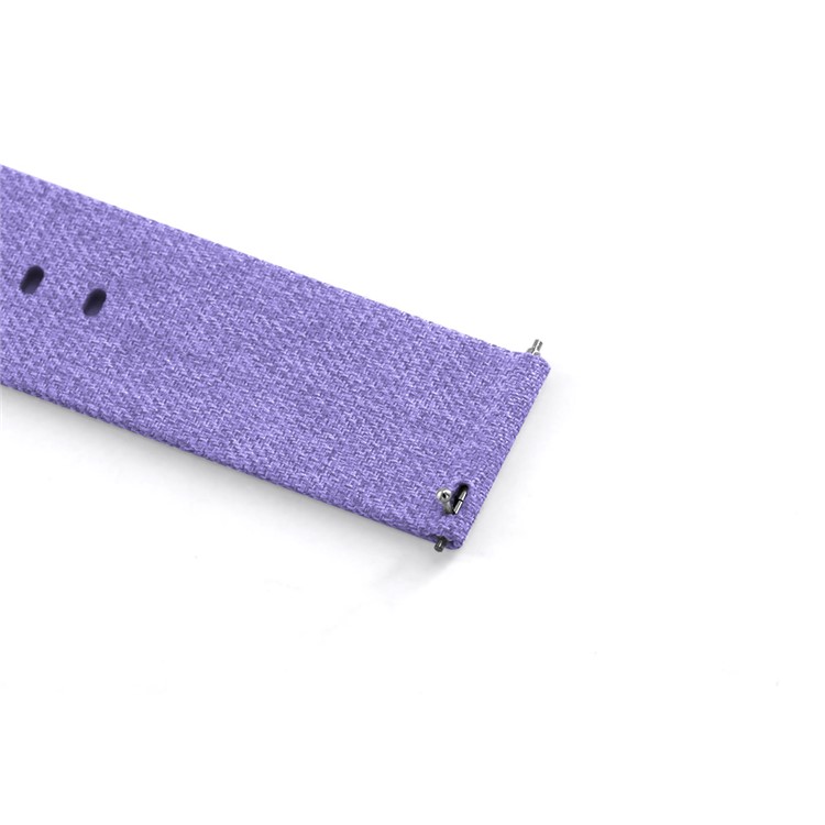 Classic Buckle Canvas Adjustable Watch Band with Spring Bar for Fitbit Versa - Purple-6