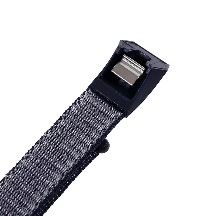 Velcro Closure Flexible Nylon Watch Band + Connector for Fitbit Alta - Midnight Blue-4