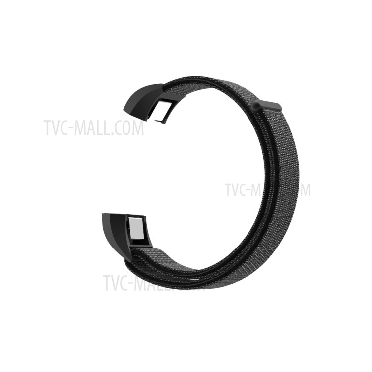 Velcro Closure Flexible Nylon Watch Band + Connector for Fitbit Alta - Midnight Blue-6