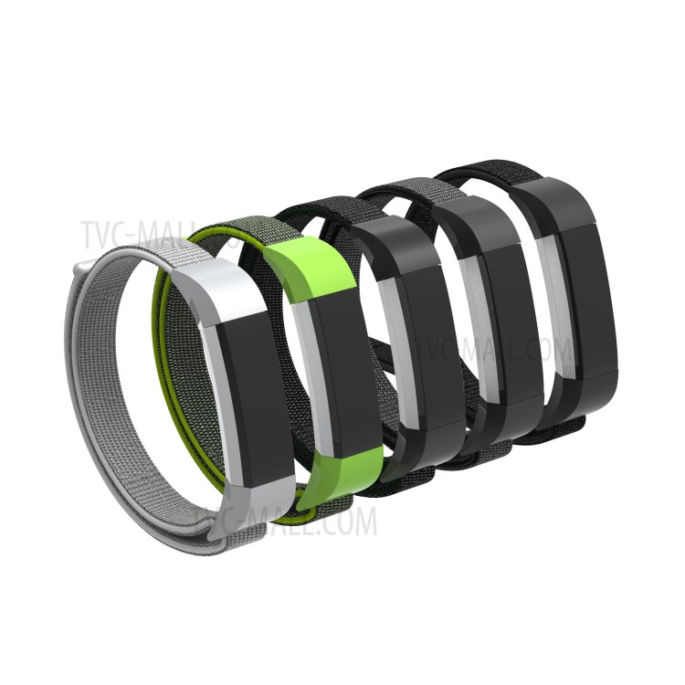 Velcro Closure Flexible Nylon Watch Band + Connector for Fitbit Alta - Midnight Blue-8