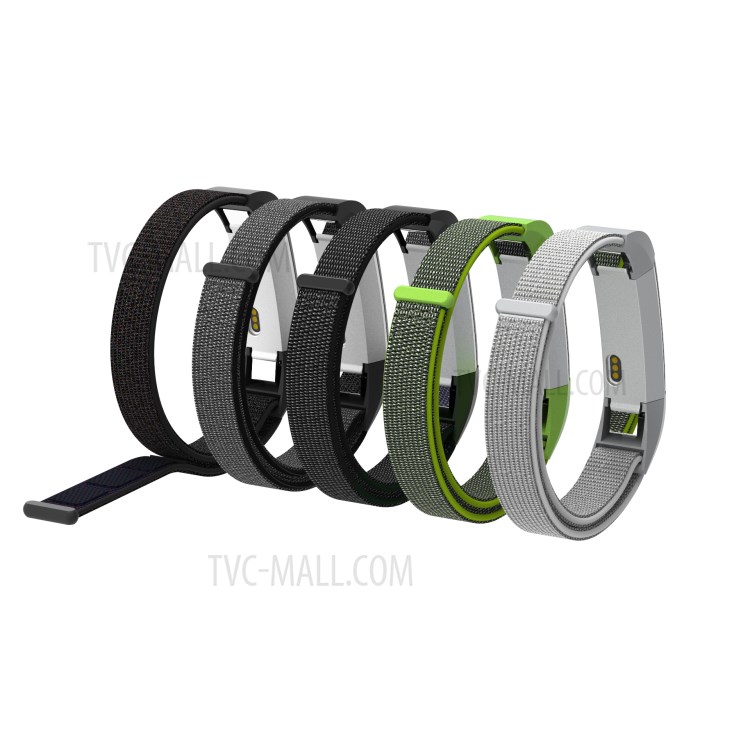 Velcro Closure Flexible Nylon Watch Band + Connector for Fitbit Alta - Midnight Blue-9
