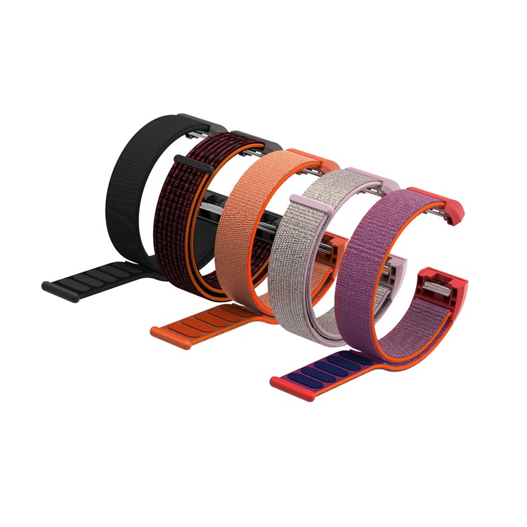 Velcro Closure Flexible Nylon Wrist Watch Strap + Connector for Fitbit Charge 2 - Rose-10