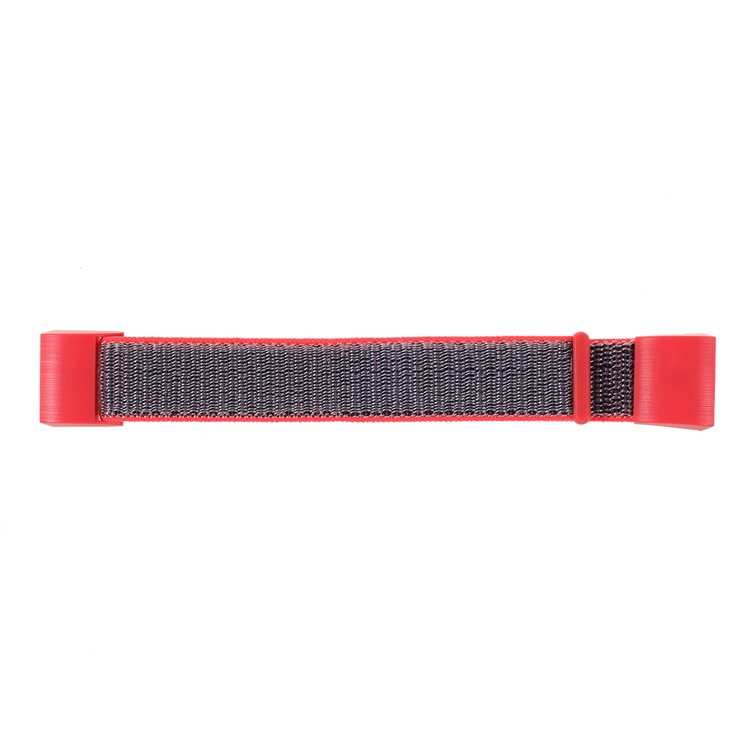 Velcro Closure Flexible Nylon Wrist Watch Strap + Connector for Fitbit Charge 2 - Rose-5