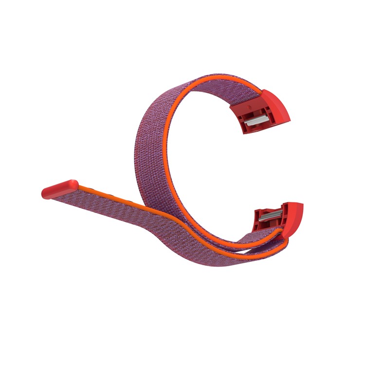Velcro Closure Flexible Nylon Wrist Watch Strap + Connector for Fitbit Charge 2 - Rose-7