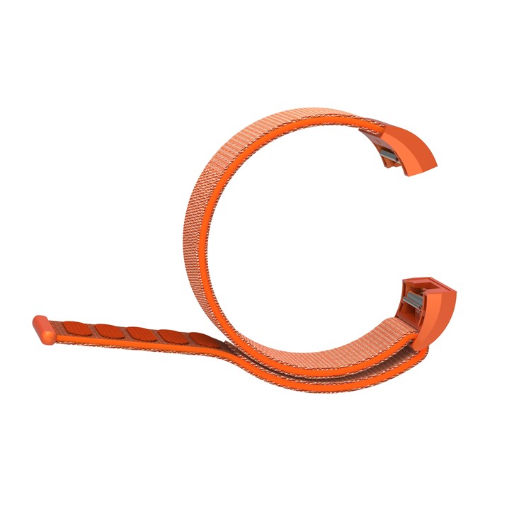 Velcro Closure Flexible Nylon Watch Repair Band + Connector for Fitbit Charge 2 - Orange-6