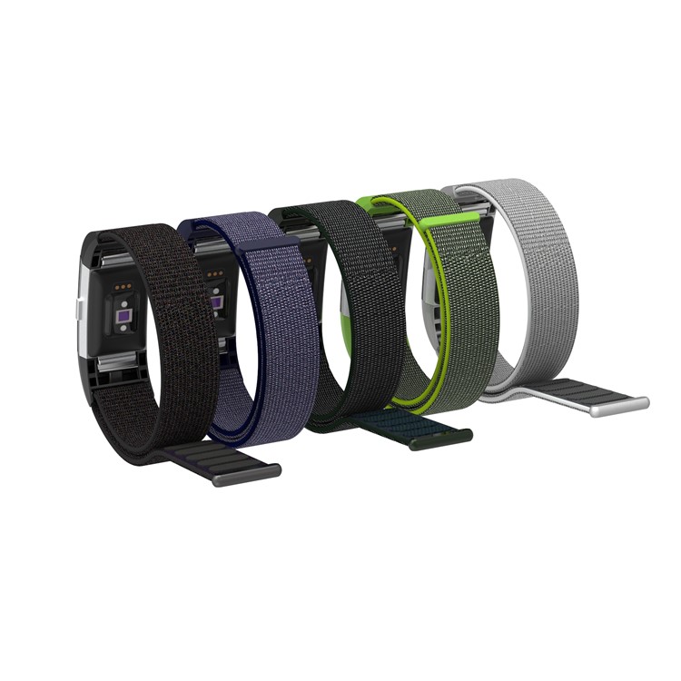 Velcro Closure Flexible Nylon Watch Replacement Band + Connector for Fitbit Charge 2 - Light Green-10