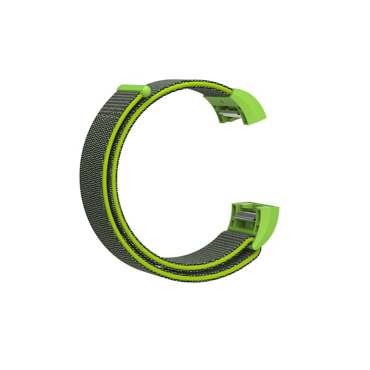 Velcro Closure Flexible Nylon Watch Replacement Band + Connector for Fitbit Charge 2 - Light Green-6