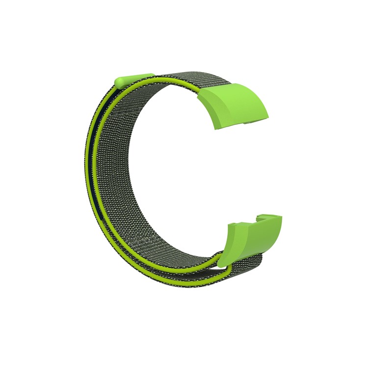 Velcro Closure Flexible Nylon Watch Replacement Band + Connector for Fitbit Charge 2 - Light Green-7