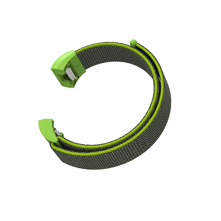 Velcro Closure Flexible Nylon Watch Replacement Band + Connector for Fitbit Charge 2 - Light Green-9