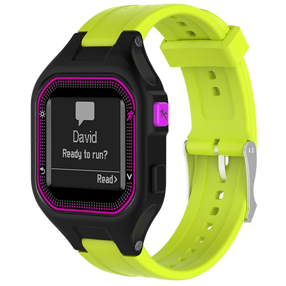 Women Soft Silicone Watch Strap with Installation Tools for Garmin Forerunner 25 - Green-3