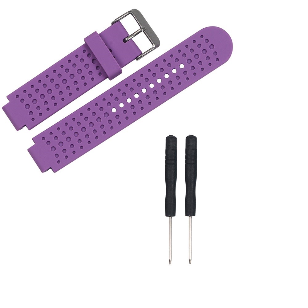 Soft Men Silicone Watch Sport Strap with Installation Tools for Garmin Forerunner 25 - Purple-1