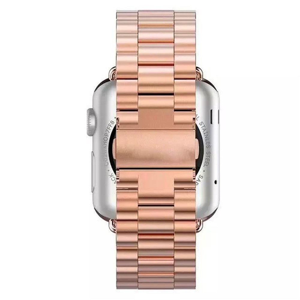 Luxury Three Beads Stainless Steel Watch Strap Replacement with Folding Clasp for Apple Watch Series 4 44mm, Series 3 / 2 / 1 42mm - Rose Gold-3