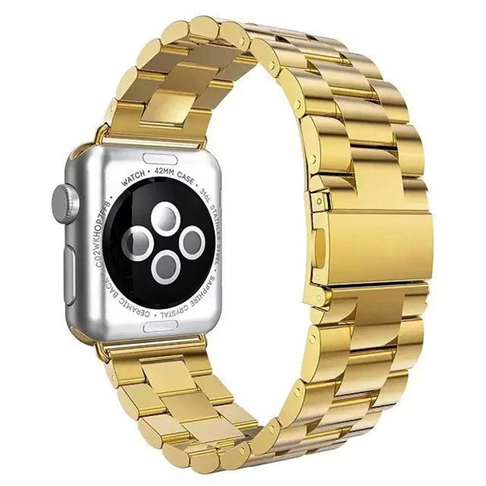 Luxury Three Beads Stainless Steel Watch Band Replacement Part for Apple Watch Series 4 44mm, Series 3 / 2 / 1 42mm - Gold-1