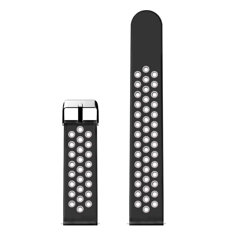 Faixa Macia Oca Do Esporte Do Relógio Do Silicone Do Dois-tom Para O Fitbit Versa - Cinzento / Preto-14