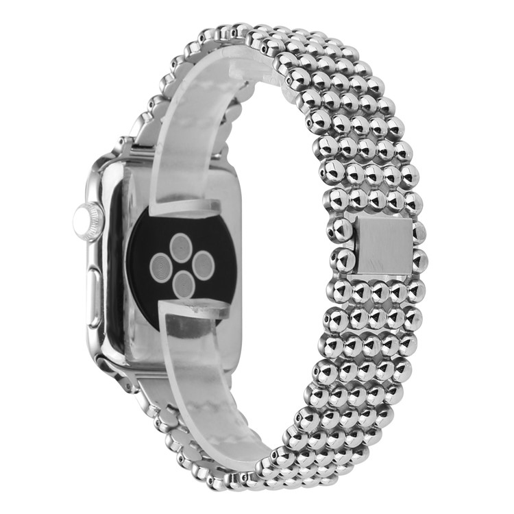 

5 Beads Stainless Steel Watch Band Replacement for Apple Watch Series 4 44mm / Series 3 / 2 / 1 42mm - Silver