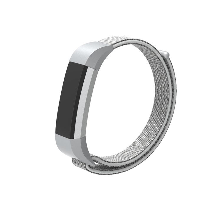 18cm Adjustable Velcro Closure Nylon Watch Strap Replacement for Fitbit Ace - Silver-1