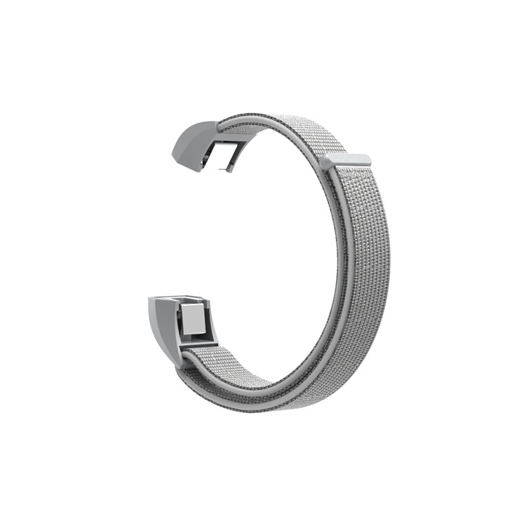 18cm Adjustable Velcro Closure Nylon Watch Strap Replacement for Fitbit Ace - Silver-5