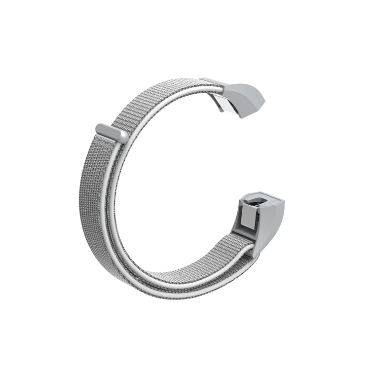 18cm Adjustable Velcro Closure Nylon Watch Strap Replacement for Fitbit Ace - Silver-7