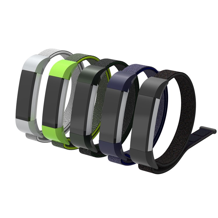 18cm Adjustable Velcro Closure Nylon Watch Strap Replacement for Fitbit Ace - Silver-8