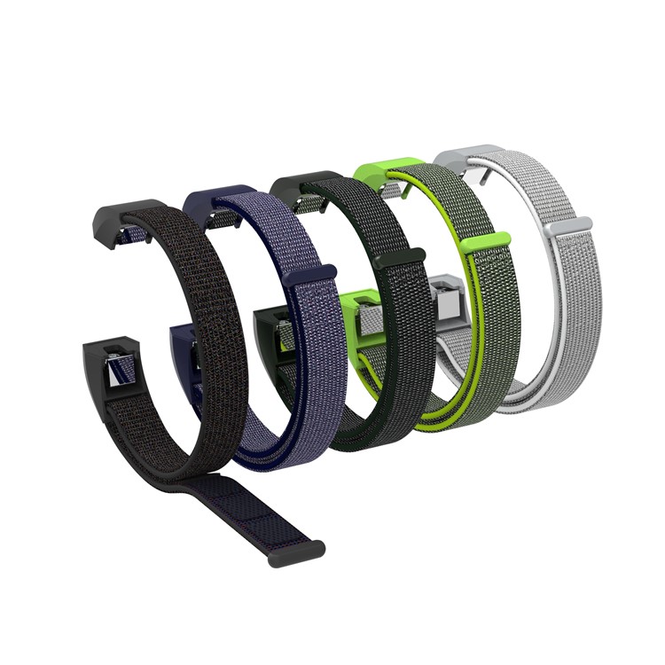 18cm Adjustable Velcro Closure Nylon Watch Strap Replacement for Fitbit Ace - Silver-9