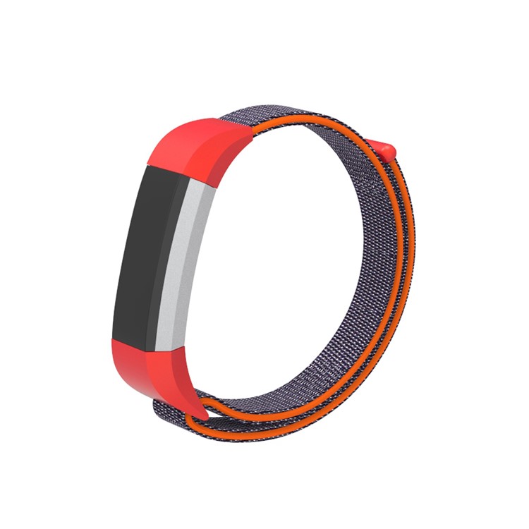 18cm Adjustable Velcro Closure Nylon Watch Band Replacement for Fitbit Ace - Orange / Blue-1