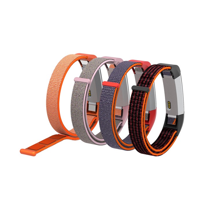 18cm Adjustable Velcro Closure Nylon Watch Band Replacement for Fitbit Ace - Orange / Blue-10