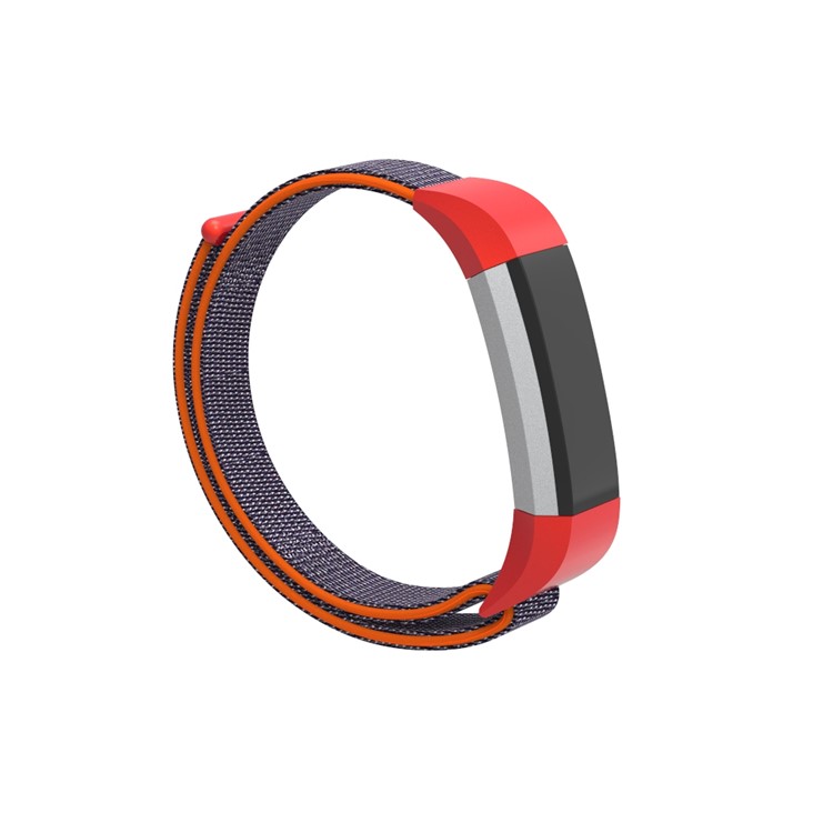 18cm Adjustable Velcro Closure Nylon Watch Band Replacement for Fitbit Ace - Orange / Blue-2