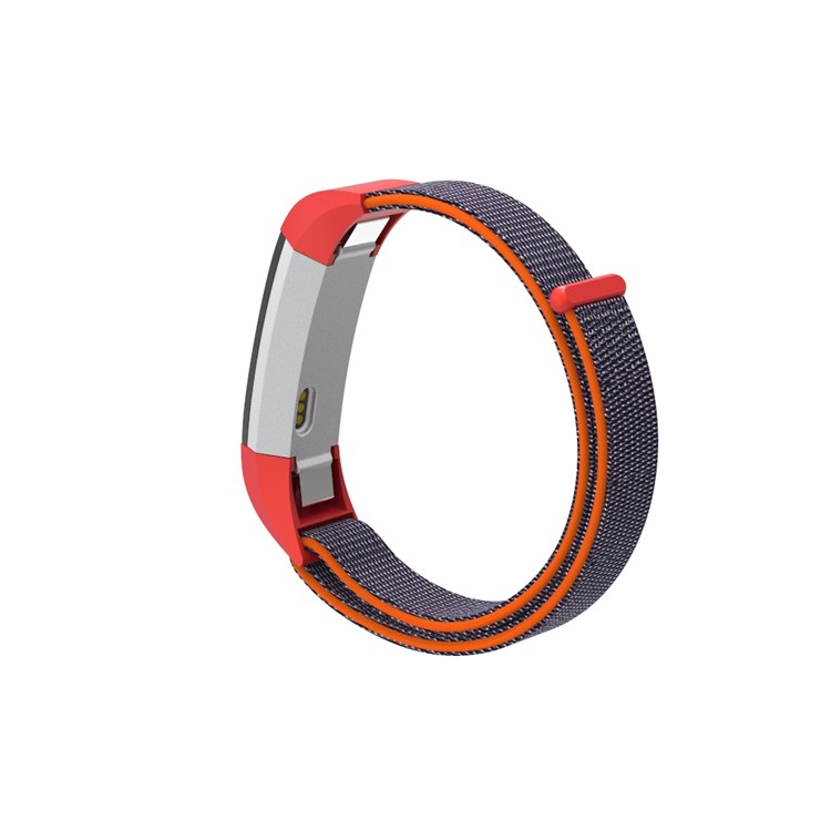 18cm Adjustable Velcro Closure Nylon Watch Band Replacement for Fitbit Ace - Orange / Blue-3