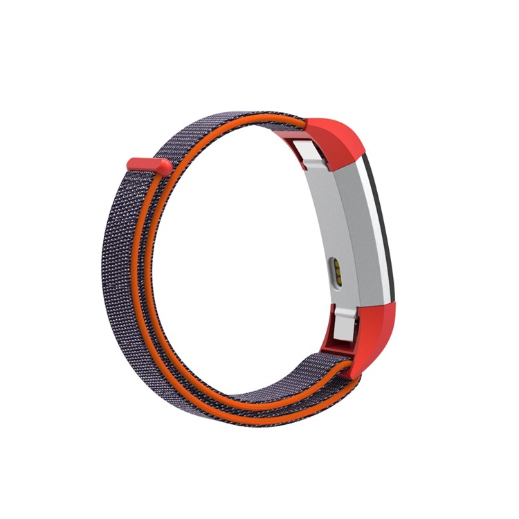 18cm Adjustable Velcro Closure Nylon Watch Band Replacement for Fitbit Ace - Orange / Blue-4