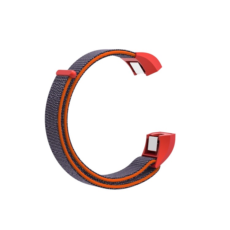 18cm Adjustable Velcro Closure Nylon Watch Band Replacement for Fitbit Ace - Orange / Blue-5