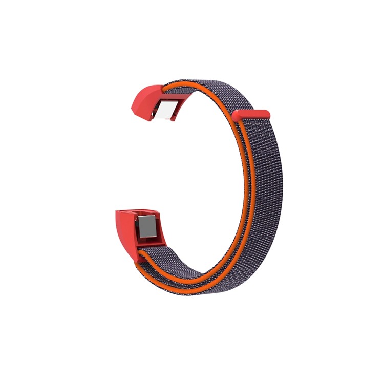 18cm Adjustable Velcro Closure Nylon Watch Band Replacement for Fitbit Ace - Orange / Blue-6