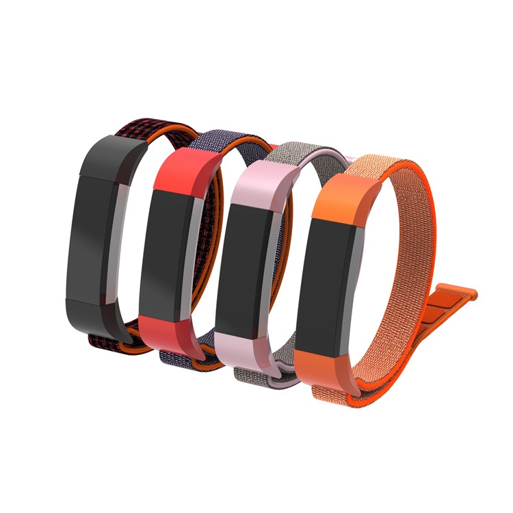 18cm Adjustable Velcro Closure Nylon Watch Band Replacement for Fitbit Ace - Orange / Blue-9