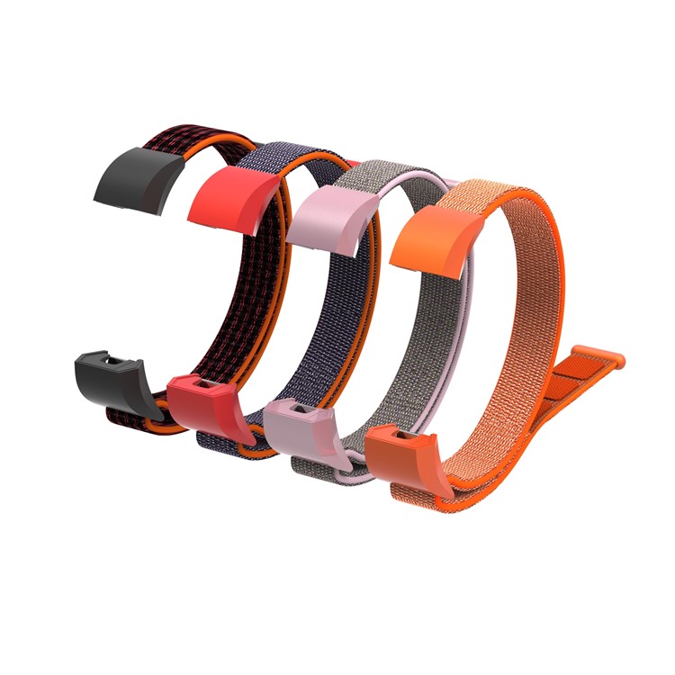 18cm Adjustable Velcro Closure Nylon Wristwatch Strap Replacement for Fitbit Ace - Orange-9