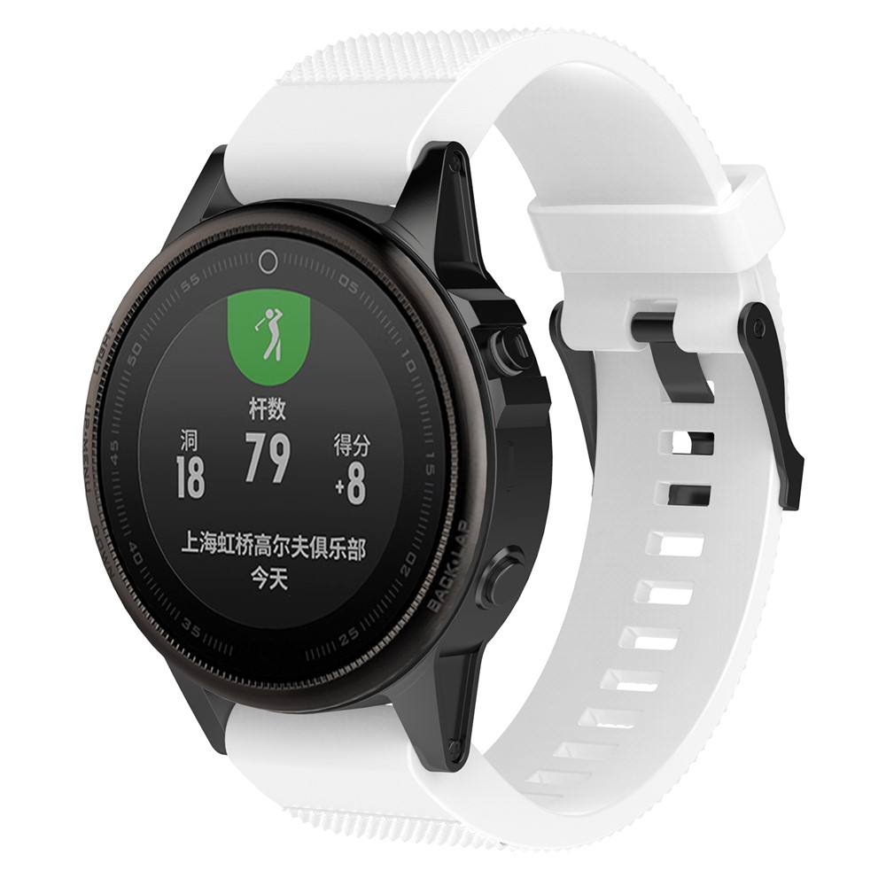 20mm Replacement Quick Fit Textured Silicone Watch Band Strap for Garmin Fenix 5s - White-3