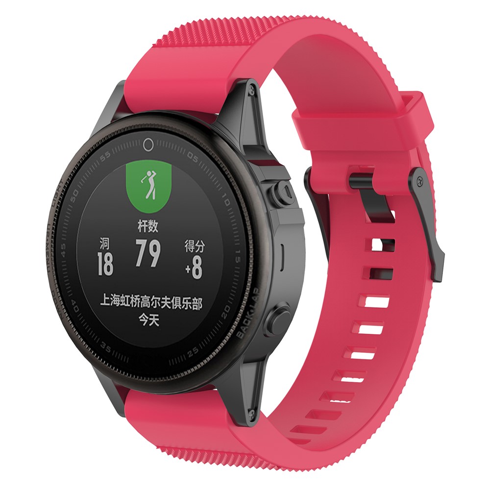 20mm Replacement Quick Fit Textured Silicone Watch Band Bracelet for Garmin Fenix 5s - Rose-3