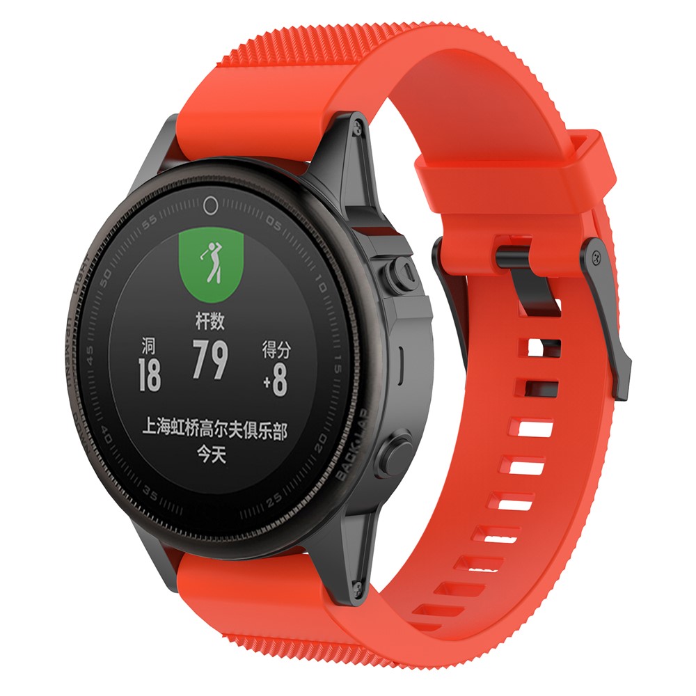 20mm Replacement Quick Fit Textured Silicone Watch Band for Garmin Fenix 5s - Red-3