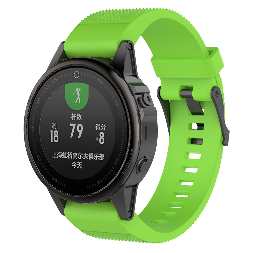 20mm Быстро Приспосабливать Текстурированный Браслет Браслета Силикона Для Garmin Fenix 5s - Зеленый-3